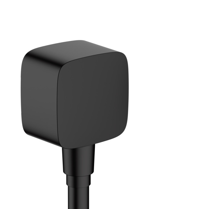 Przyłącze kątowe Hansgrohe FixFit, z zaworem zwrotnym, czarny mat