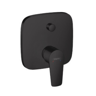 Jednouchwytowa bateria wannowa Hansgrohe Talis E, zintegrowany systemem zabezpieczający, montaż podtynkowy - czarny mat