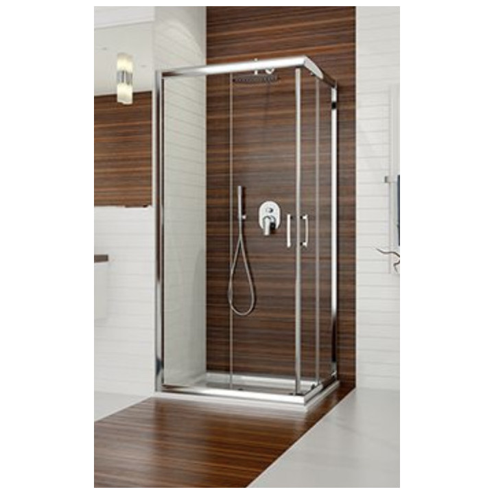 Kwadratowa kabina prysznicowa Sanplast TX KN/TX5b-80-S, narożna, 80x80cm, szkło transparentne, profil biały