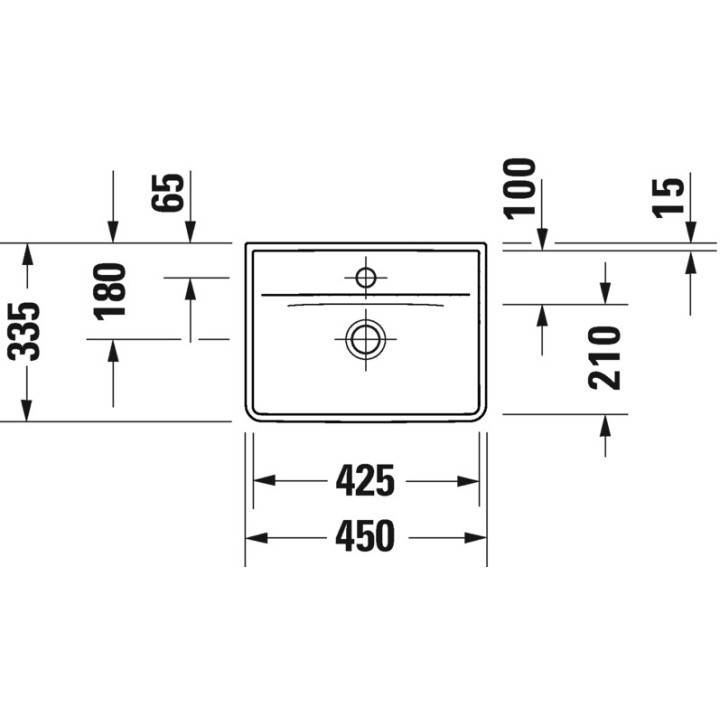 Umywalka wisząca Duravit D-Neo, 60x44cm, z przelewem, otwór na baterię, biała