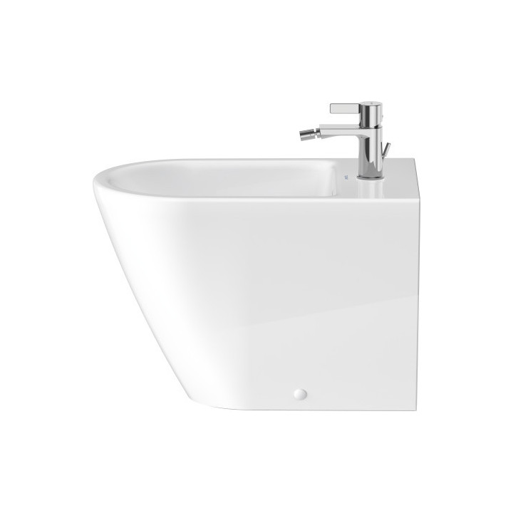 Bidet stojący Duravit D-Neo Rimless, 65x37cm, z przelewem, otwór na baterię biały