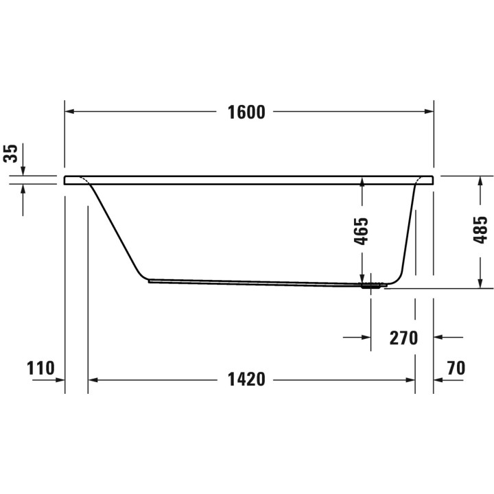 Wanna prostokątna Duravit D-Neo, 150x75cm, akrylowa, 1 oparcie ukośnie, biała