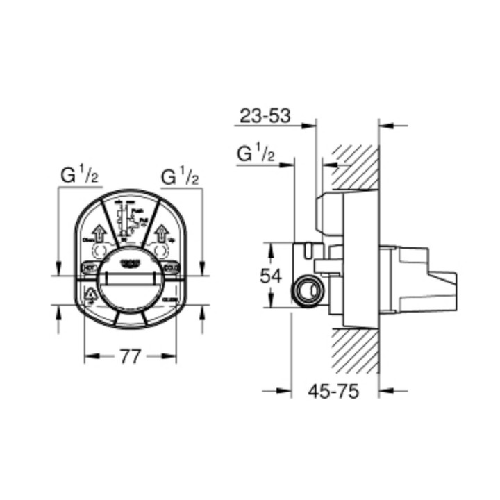 Element podtynkowy Grohe dla baterii natryskowych z 1 wyjściem wody