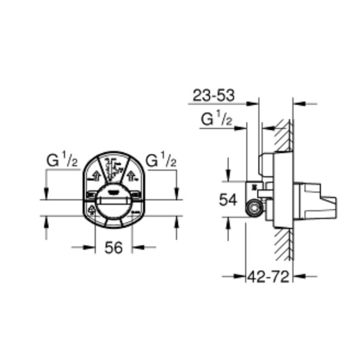 Element podtynkowy Grohe dla baterii natryskowych z 1 wyjściem wody