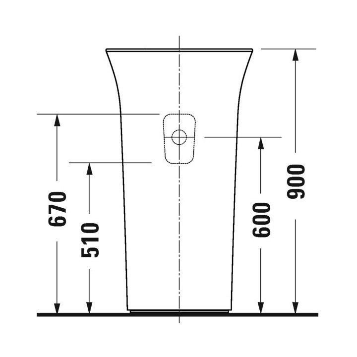 Umywalka stawiana na blat Duravit White Tulip, 430mm, okrągła, bez przelewu, biała