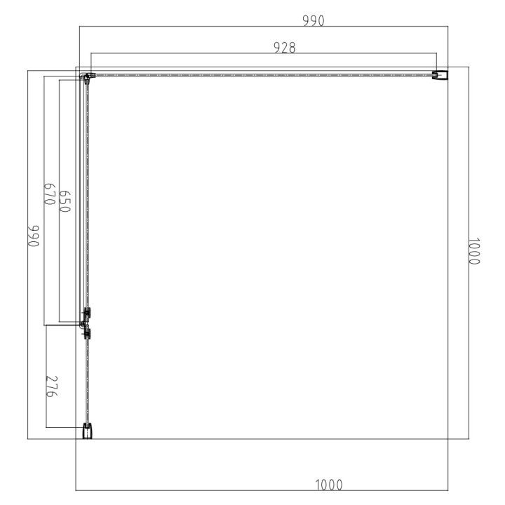 Prostokątna kabina prysznicowa Omnires Manhattan, 100x90cm, drzwi uchylne, szkło transparentne, profil czarny mat