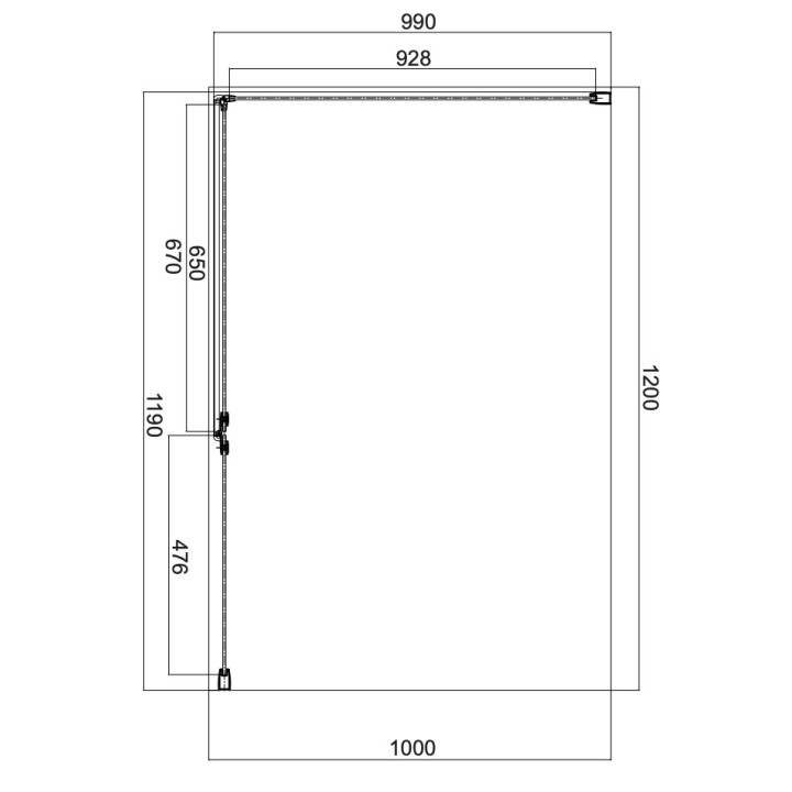 Prostokątna kabina prysznicowa Omnires Manhattan, 100x90cm, drzwi uchylne, szkło transparentne, profil czarny mat