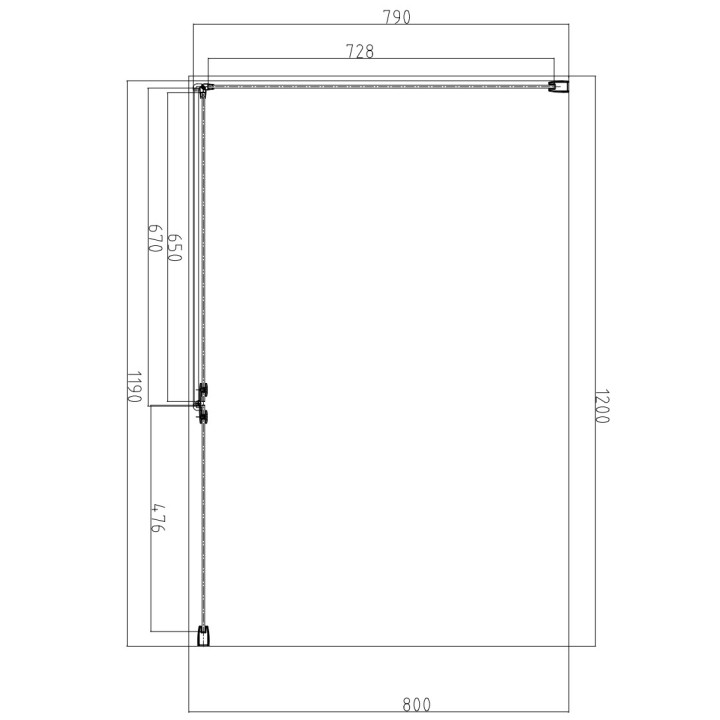 Prostokątna kabina prysznicowa Omnires Manhattan, 120x100cm, drzwi uchylne, szkło transparentne, profil czarny mat