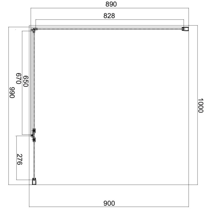 Prostokątna kabina prysznicowa Omnires Manhattan, 100x80cm, drzwi uchylne, szkło transparentne, profil chrom