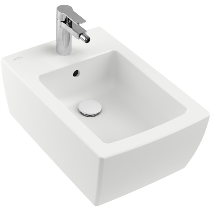 Bidet wiszący Villeroy&Boch Momento 2.0, 56x37,5cm, prostokątny, z przelewem, Weiss Alpin