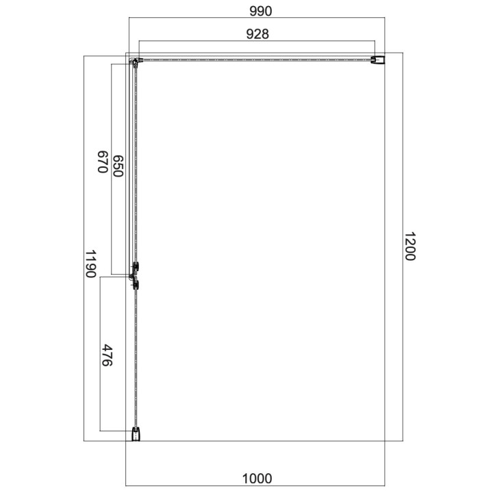 Prostokątna kabina prysznicowa Omnires Manhattan, 120x90cm, drzwi uchylne, szkło transparentne, profil chrom