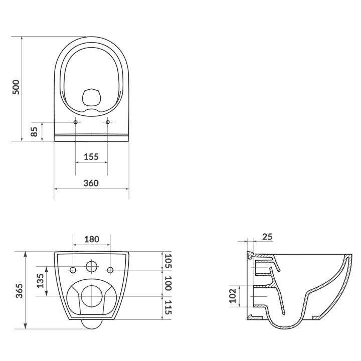 Miska zawieszana z deską slim Cersanit Zen Set B246, 49,5x35,5cm, CleanOn, bez kołnierza, biała