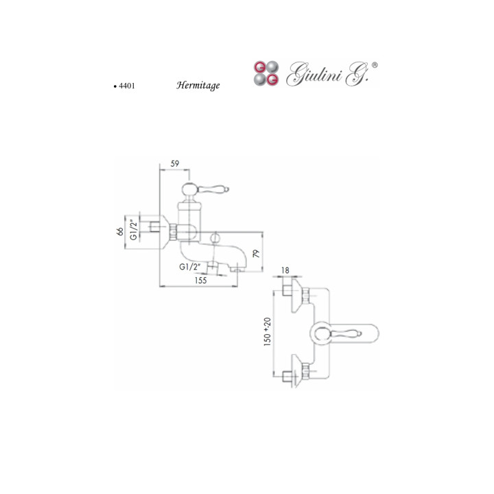 Bateria wannowa Giulini G. Hermitage kompletna- sanitbuy.pl