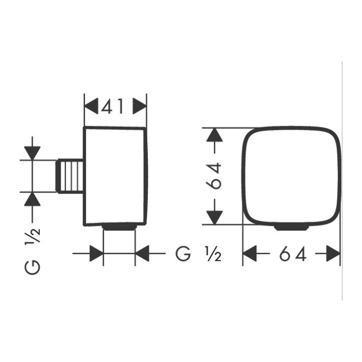 Przyłącze kątowe Hansgrohe FixFit, z zaworem zwrotnym, czarny mat