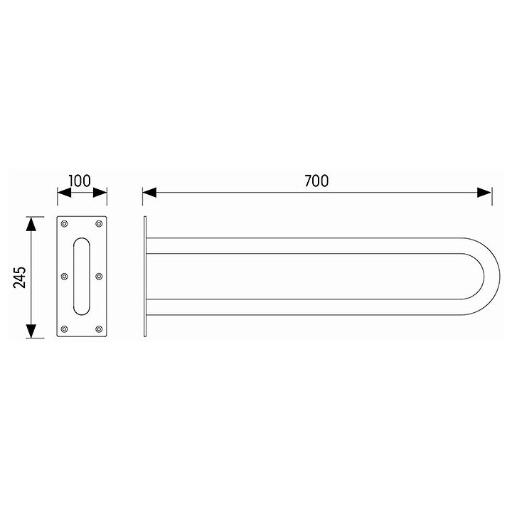 Wieszak na ręcznik Koło Lehnen Funktion, 60cm, gładki, stal nierdzewna