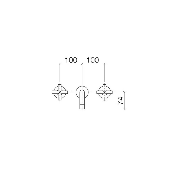 Bateria umywalkowa, ścienna bez korka automatycznego Dornbracht Tara - chrom