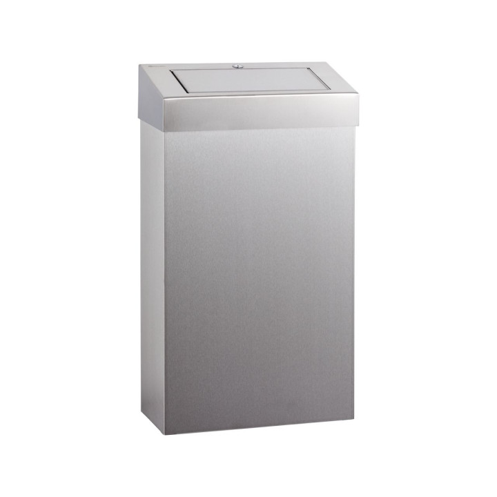 Kosz z uchylną pokrywą Merida Stella, pojemność 27 l, stal matowa