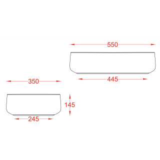 Miska wisząca Artceram A16, 52,5x36cm, bezrantowa, blu notte