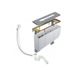 Blok montażowy do baterii 3-otworowej Kludi Rotexa Multi, zestaw odpływowo-przelewowy, chrom