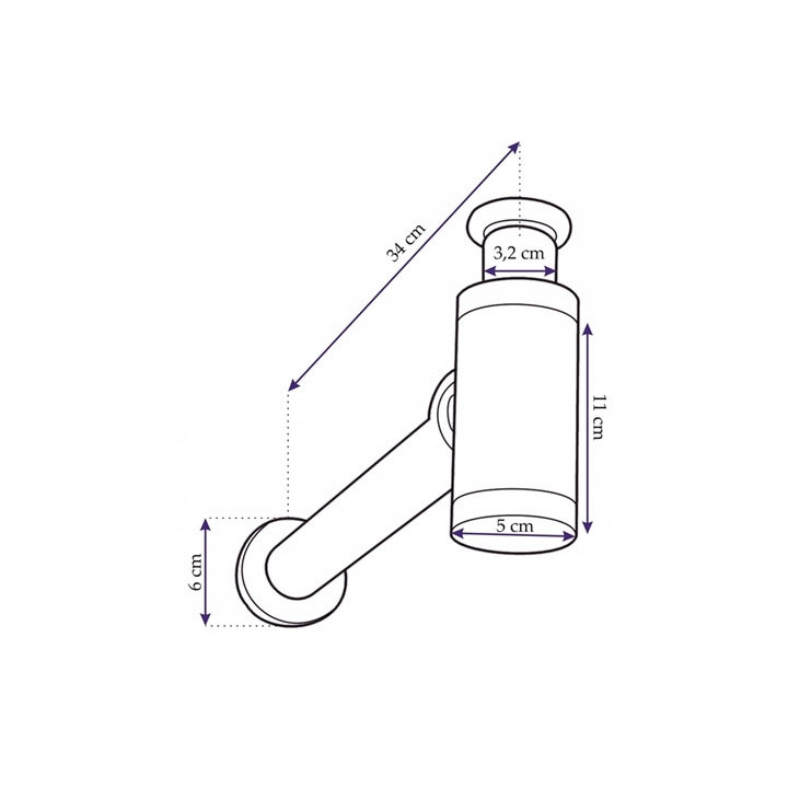 Uniwersalny syfon umywalkowy Rea, kilk-klak, czarny mat