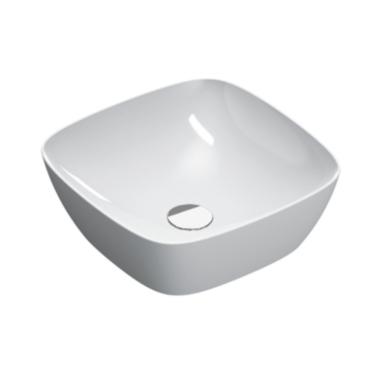 Umywalka nablatowa Catalano Green, 40x40cm, bez przelewu, biały połysk