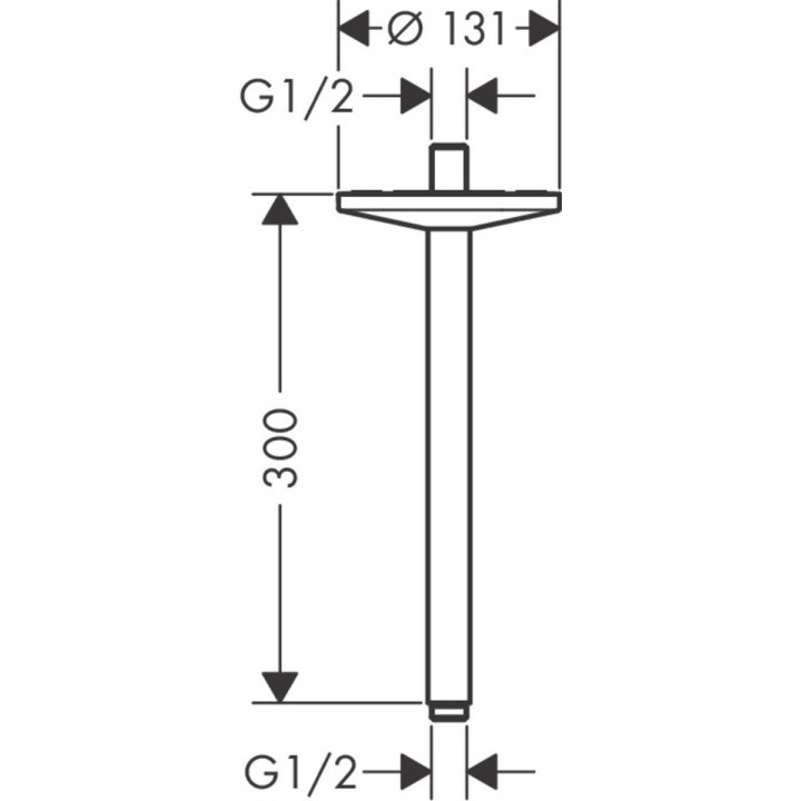 Przyłącze sufitowe do głowicy prysznicowej Axor One 280 1jet, 300mm, chrom