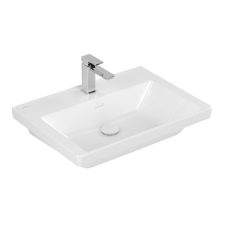 Umywalka meblowa Villeroy & Boch Subway 3.0, 80x47cm, z przelewem, otwór na armaturę, Weiss Alpin