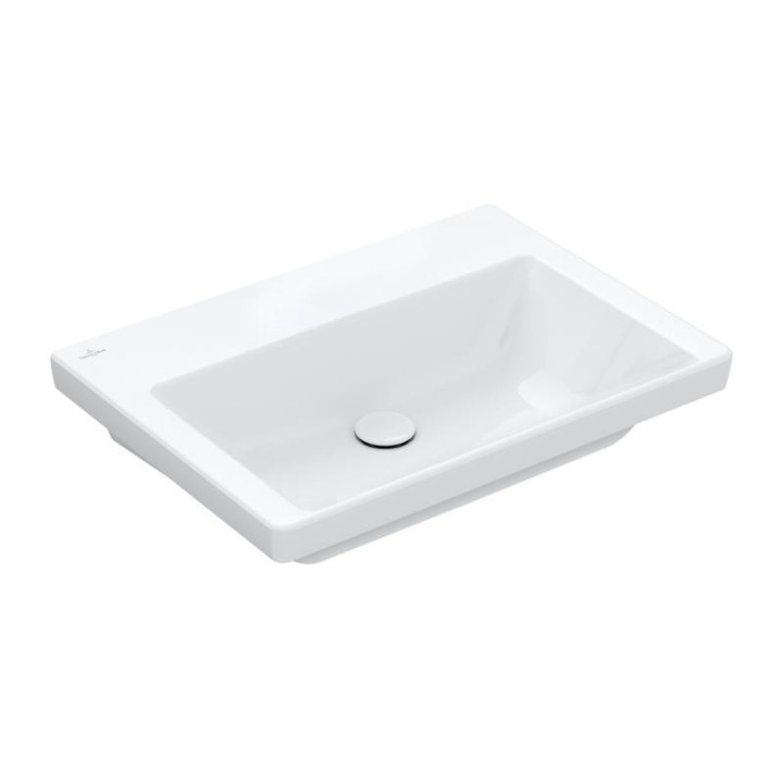 Umywalka meblowa Villeroy & Boch Subway 3.0, 80x47cm, bez przelewu, bez otworu na armaturę, Weiss Alpin
