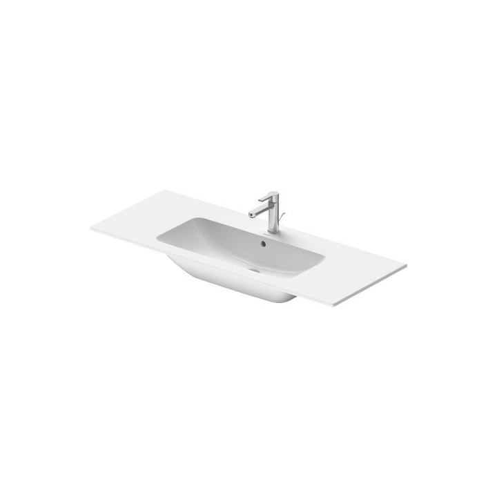 Umywalka meblowa Duravit ME by Starck, 1230x490mm, z przelewem, otwór na baterię, biała
