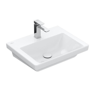 Umywalka wisząca Villeroy & Boch Subway 3.0, 55x44cm, z przelewem, otwór na armaturę, Weiss Alpin