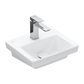 Umywalka wisząca/meblowa Villeroy & Boch Subway 3.0, 45x37cm, z przelewem, otwór na armaturę, Weiss Alpin