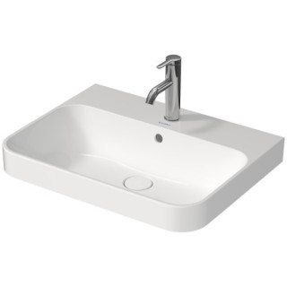 Umywalka stawiana na blat Duravit Happy D.2, 50x40xm, przelew, 1 otwór na baterię, zawór Push-Open, biała