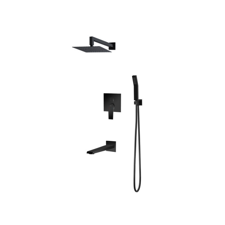 System wannowo-natryskowy Vedo Sette Nero, podtynkowy, czarny mat