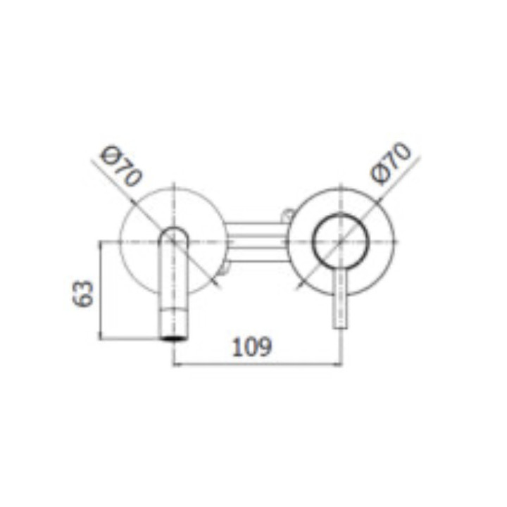 Bateria umywalkowa Paffoni Light, podtynkowa, 2-otworowa, wylewka 128mm, różowe złoto