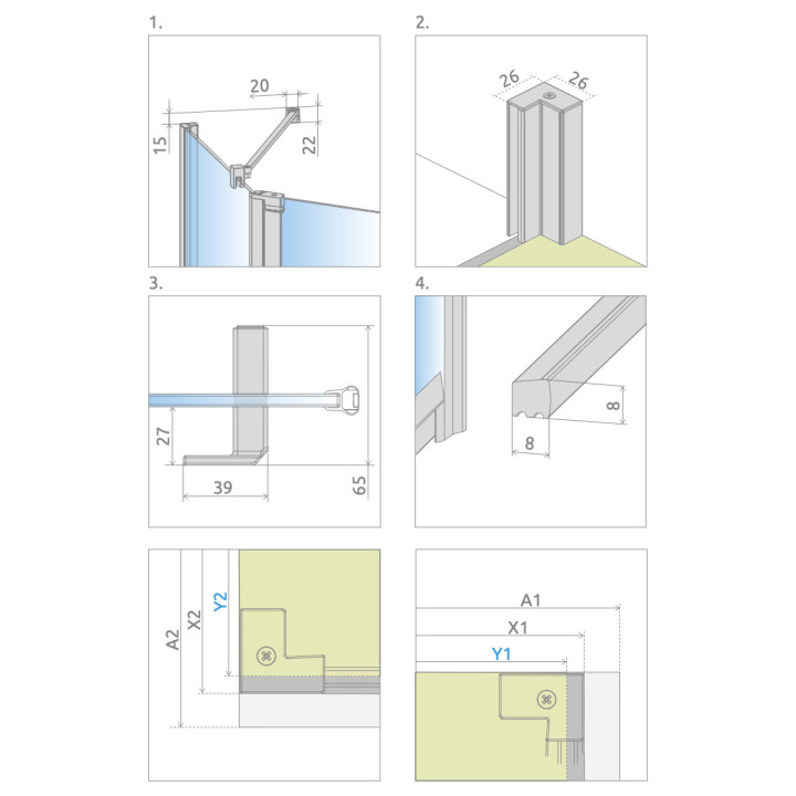 Drzwi prysznicowe Radaway Nes Black KDS II 120, prawe, 1200x2000mm, profil czarny