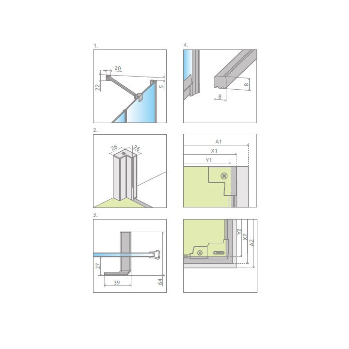 Drzwi prysznicowe Radaway Nes KDS II 120, lewe, 1200x2000mm, srebrny profil