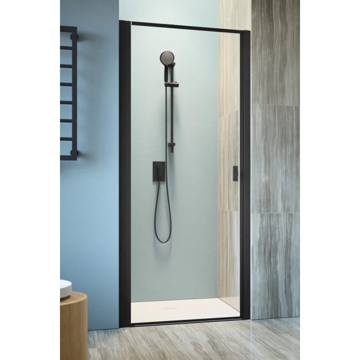 Front do kabiny prysznicowej Radaway Nes 8 Black KDS I 140,  drzwi lewe, szkło przejrzyste, 1400x2000mm, czarny profil