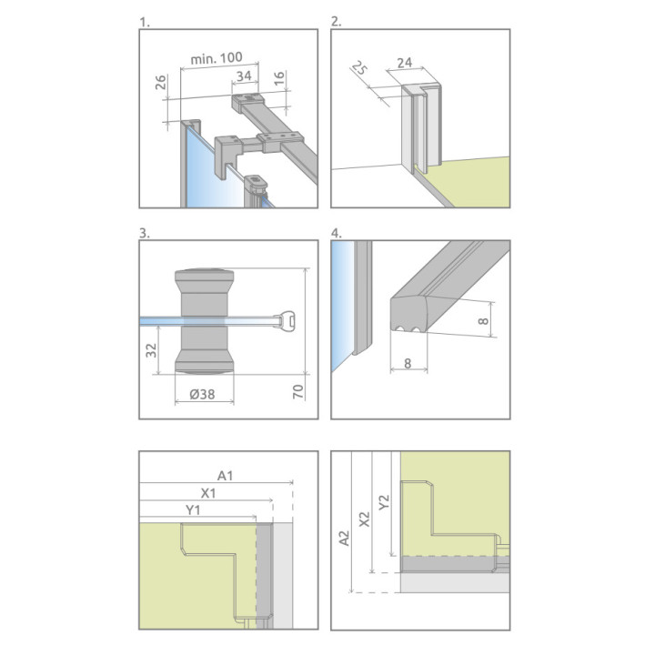 Kabina prysznicowa Radaway Eos KDJ I, prawa, 100x100cm, szkło przejrzyste, profil chrom