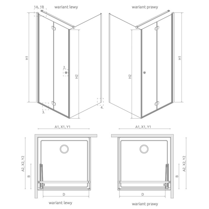 Drzwi kabiny prysznicowej Radaway Eos KDS II, lewe, 120cm, szkło przejrzyste, profil chrom