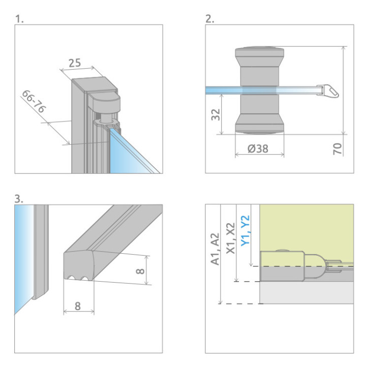 Kabiny prysznicowa Radaway Eos KDJ B, lewa, 80x80cm, szkło przejrzyste, profil chrom
