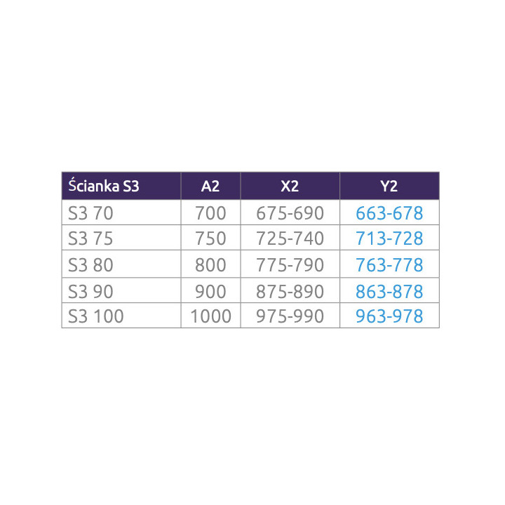 Ścianka boczna S2 70 Radaway Eos KDS II, przejrzysta, 700x1970mm, profil chrom