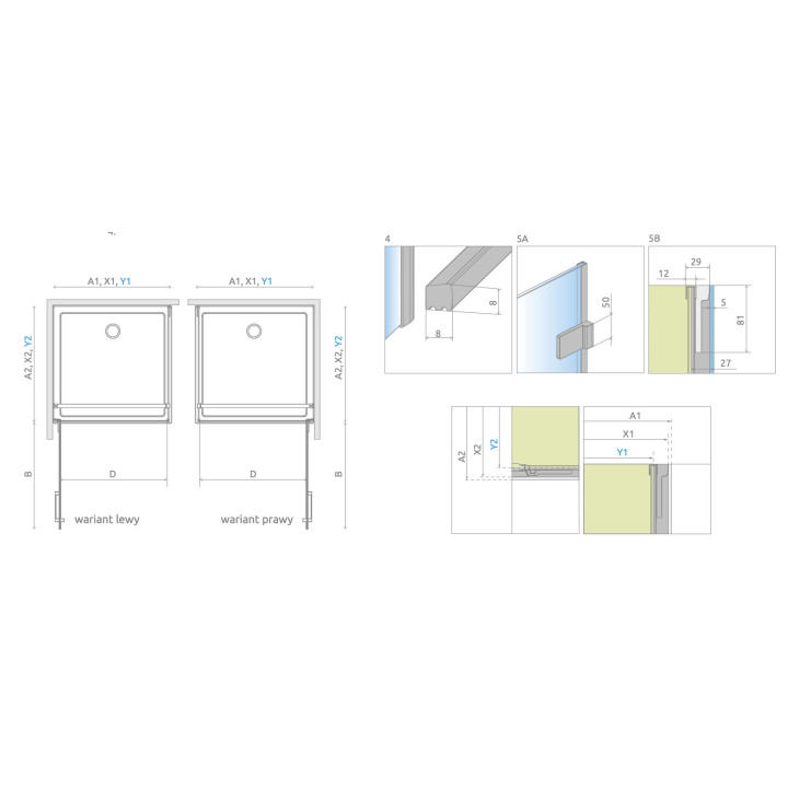 Drzwi kabiny prysznicowej Radaway Eos DWD+2S, 120cm, dwuskrzydłowe, szkło przejrzyste, profil chrom