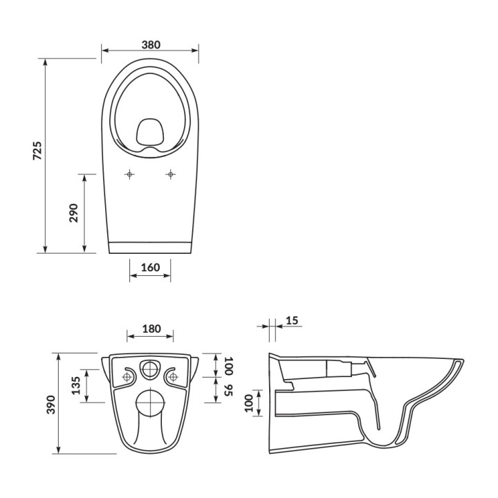 Miska podwieszana Cersanit Etiuda CleanOn, 72,5x38cm, dla osób z ograniczoną sprawnością ruchową, biała