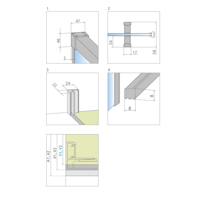 Ścianka boczna S3 100 Radaway Eos DWD+S, przejrzysta, 1000x1970mm, profil chrom