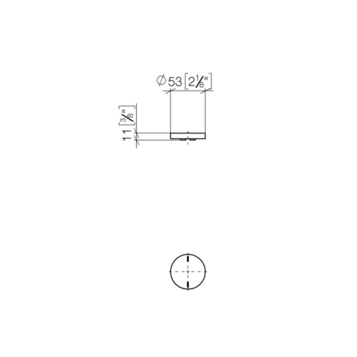 Nakładka na uchwyt baterii umywalkowej Dornbracht CYO, oznaczenie ciepło/zimno, chrom