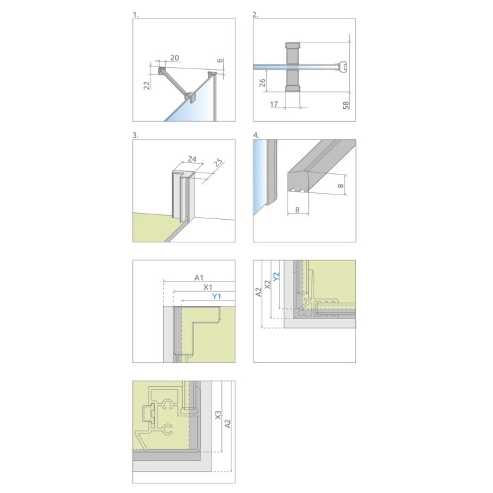 Ścianka boczna S1 110 lewa Radaway Idea Gold KDJ, przejrzysta, 1100x2000mm, profil złoty