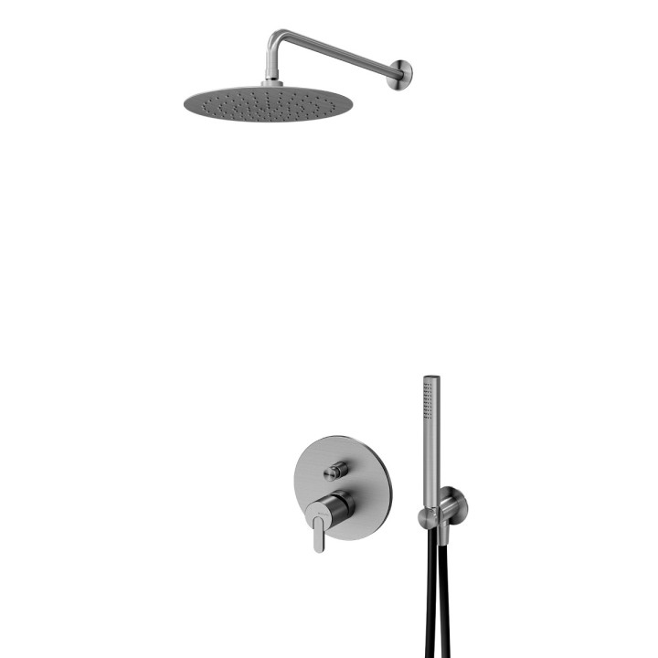 Bateria wannowa 3-otworowa Bruma X-Alpha, stojąca, przelew z funkcją napełaniania, stal nierdzewna