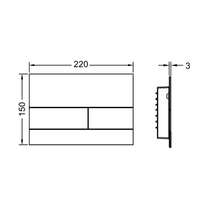 Przycisk spłukujący TECEsquare II, dwudzielny, metalowy, biały matowy