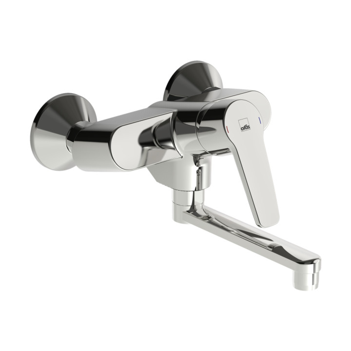 Bateria natryskowa Oras Saga, natynkowa, jednouchwytowa, chrom