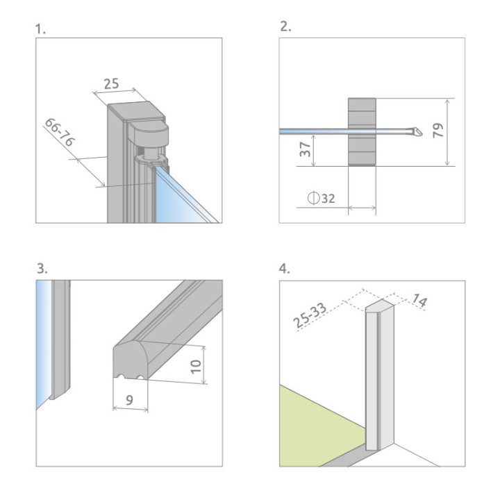 Drzwi prysznicowe do wnęki Radaway Essenza Pro White DWJ 130, lewe, 1300x2000mm, profil biały
